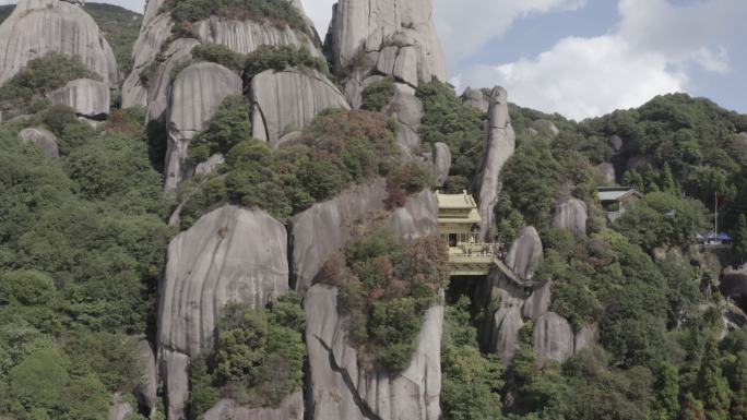 福建 宁德 福鼎 太姥山一片瓦寺庙 航拍