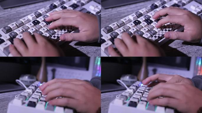 键盘 敲击键盘 打字 按键 输入 手指