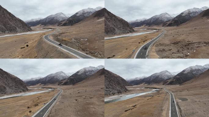 西藏自驾航拍汽车旅行路上1