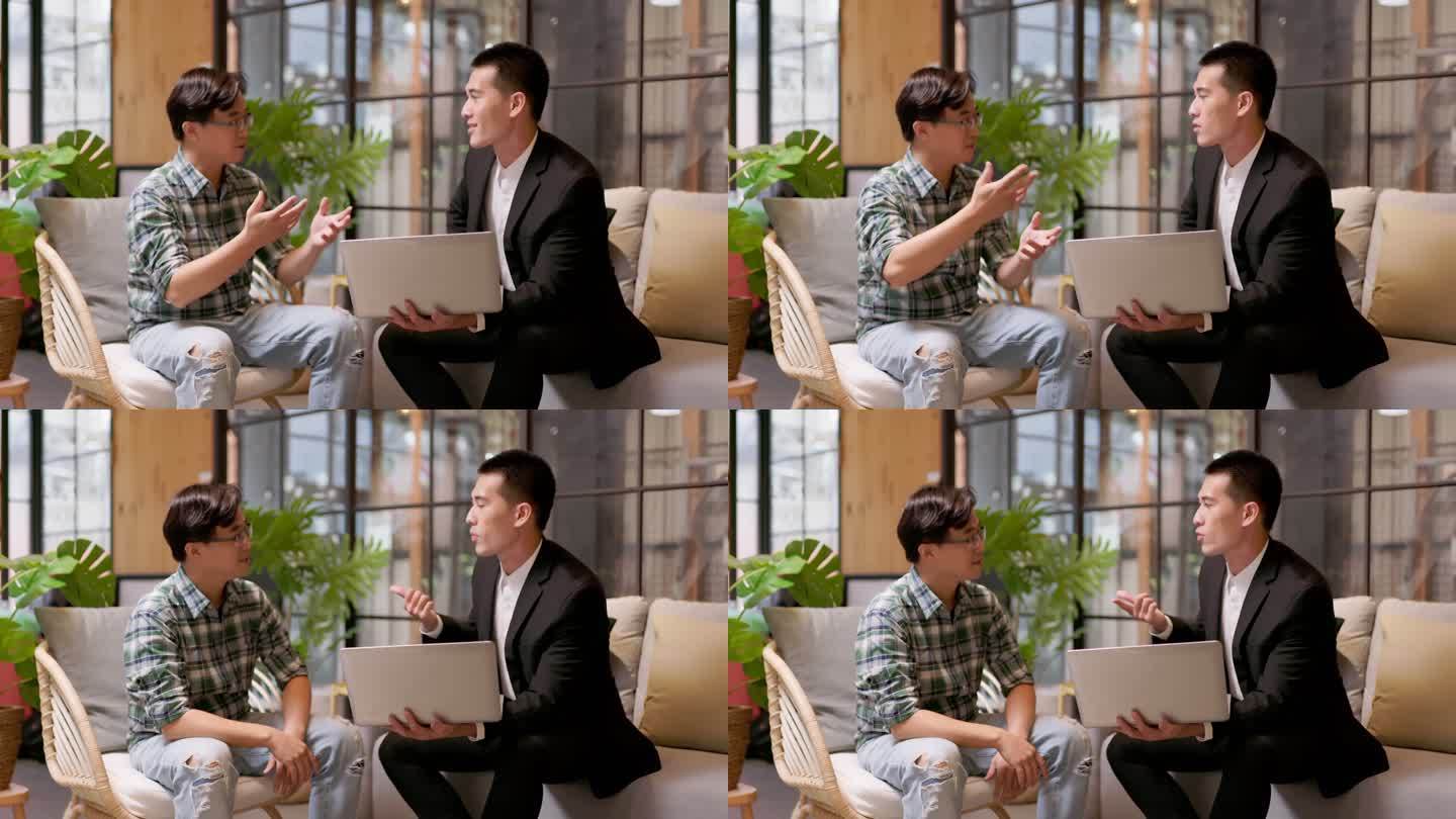 向男性提供服务的推销员