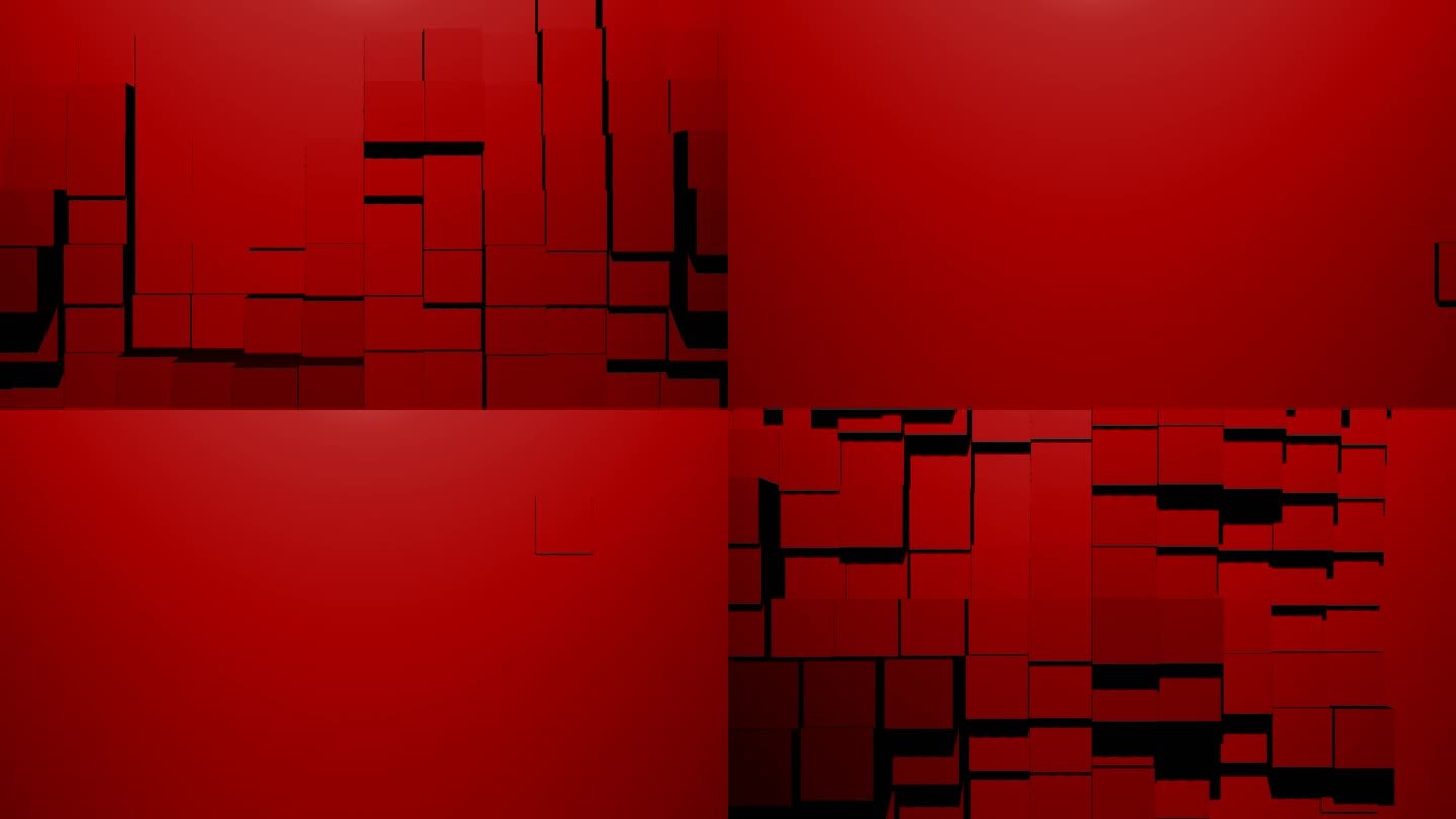 方块立体裸眼3d墙（红色）