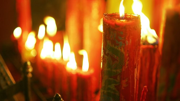 中国寺庙蜡烛特写寺庙庙宇佛教宗教信仰