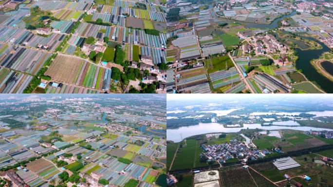 4K-航拍城镇中国乡村振兴现代农业