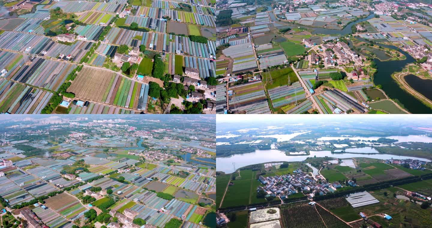 4K-航拍城镇中国乡村振兴现代农业