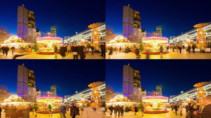 西柏林圣诞市场夜景灯光