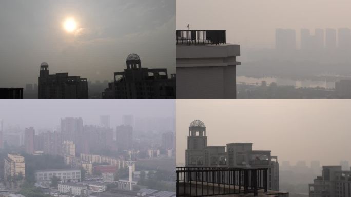 城市雾霾城市雾霾空气污染指数环境汽车废气