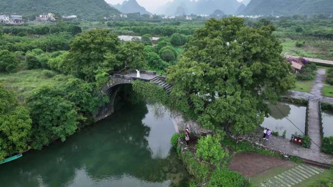 桂林山水遇龙河富里桥航拍12
