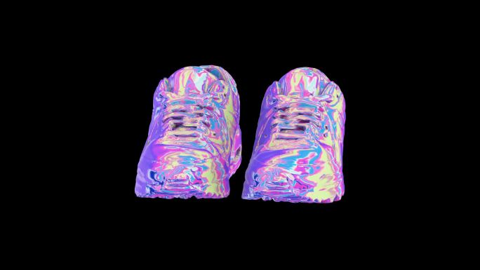 赛博朋克元宇宙运动鞋透明通道素材