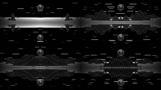 【4K时尚背景】黑白光线科技空间网格宇宙