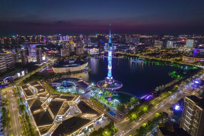 盐城市中心聚龙湖-夜景延时