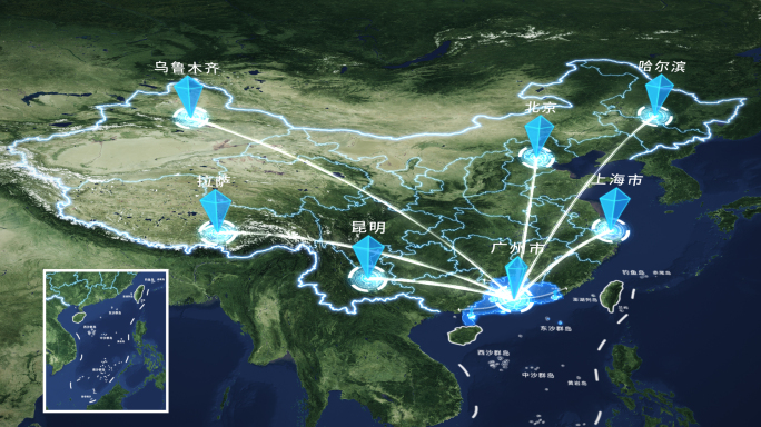 广东广州科技地图辐射全国