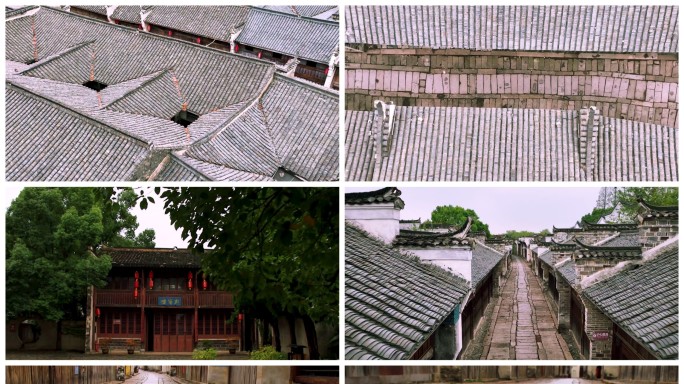 航拍安徽桐城孔城老街