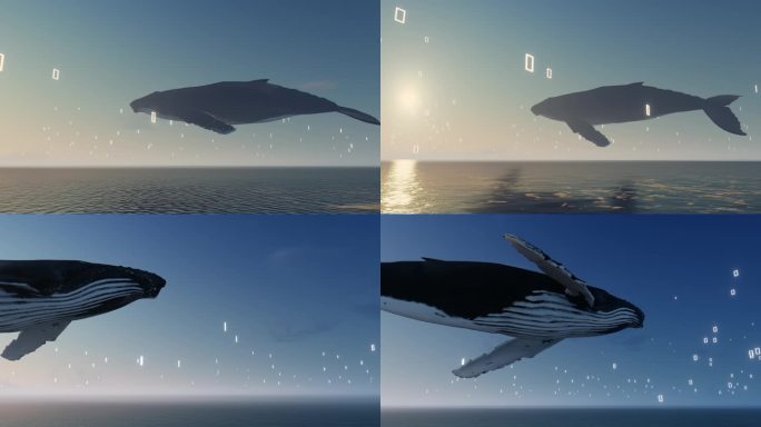 鲸鱼大海时空穿梭穿越抽象艺术形态素材