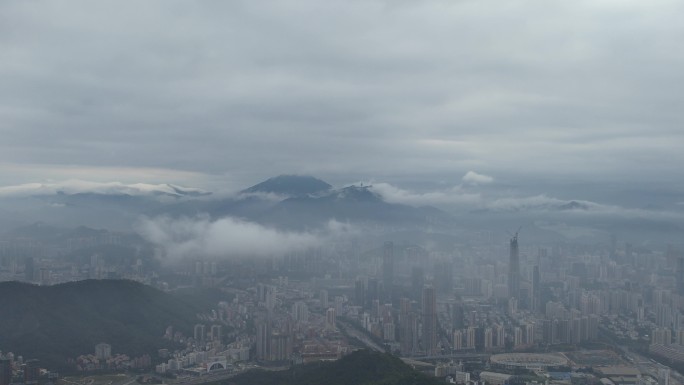 深圳市罗湖区航拍云海