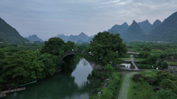 桂林山水遇龙河富里桥航拍4