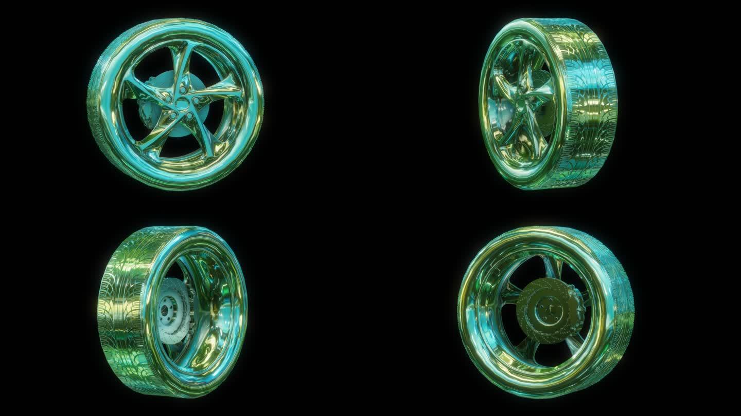 赛博朋克元宇宙轮胎透明通道素材