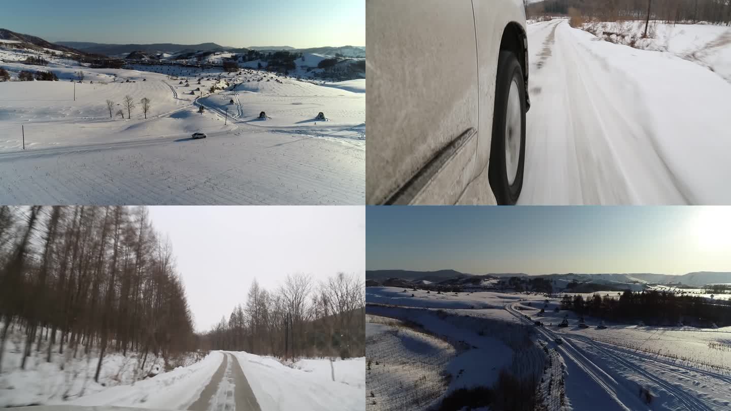 汽车雪原行驶