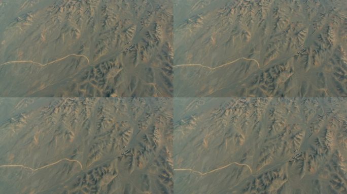 鸟瞰戈壁沙漠，新疆，中国。