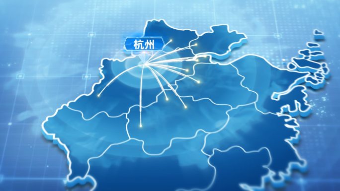 杭州浙江地图辐射