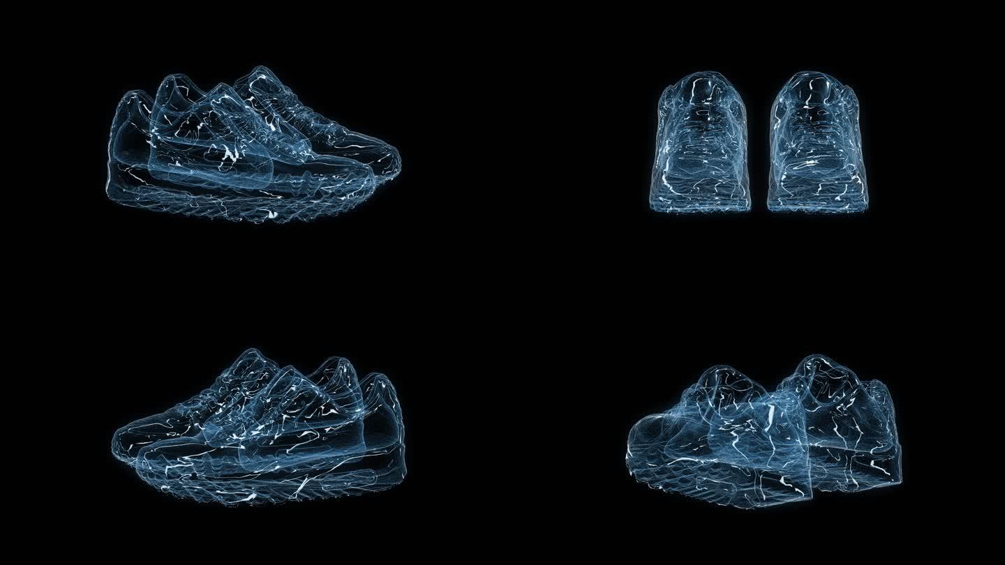 透视全息运动鞋透明通道素材