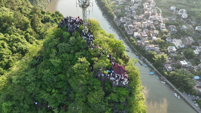 桂林山水漓江黄布倒影老寨山航拍20