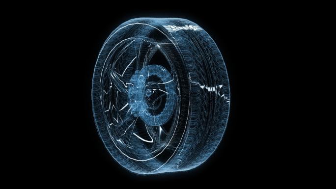 透视全息汽车轮胎透明通道素材