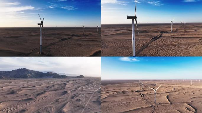 沙漠戈壁风车高压电
