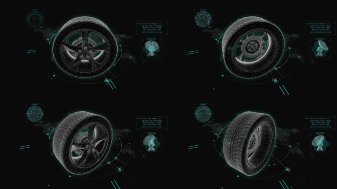 HUD科技界面轮胎展示素材