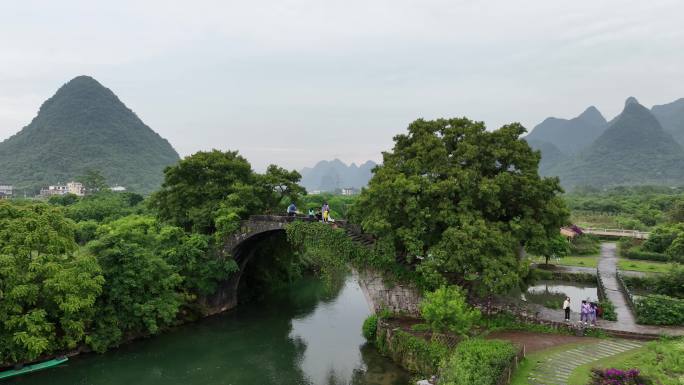 桂林山水遇龙河富里桥航拍23