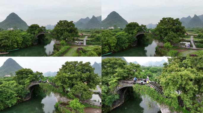 桂林山水遇龙河富里桥航拍23