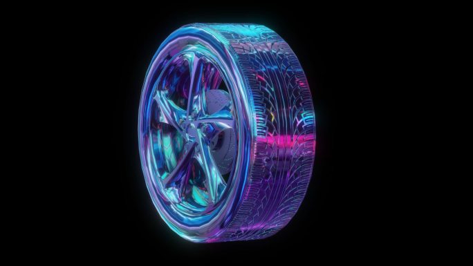 赛博朋克元宇宙轮胎透明通道素材