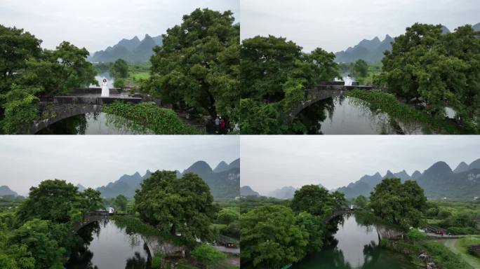 桂林山水遇龙河富里桥航拍7