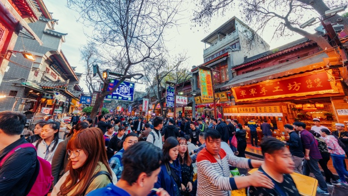 西安回民街 美食街 地摊经济