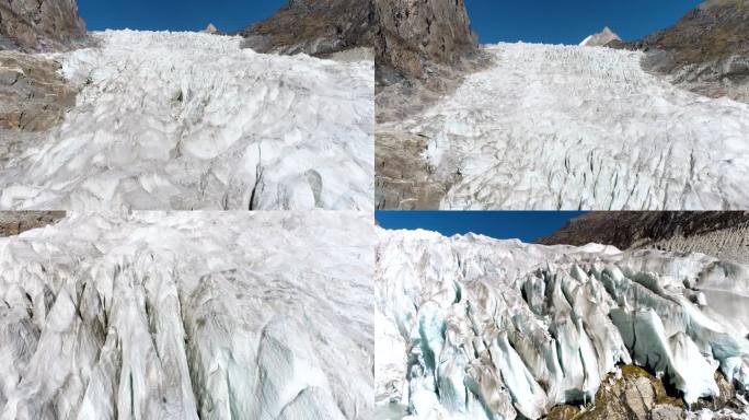 西藏索县布加雪山千年冰川航拍4K