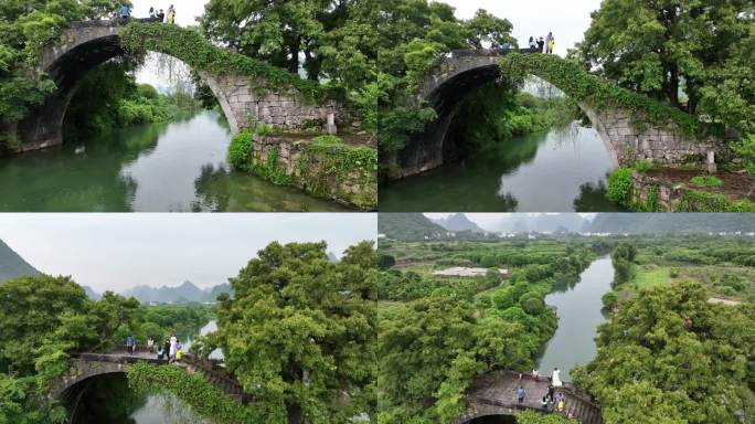 桂林山水遇龙河富里桥航拍19