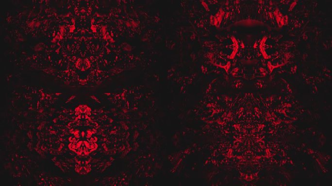 【4K时尚背景】黑红几何花纹霓虹幻影空间