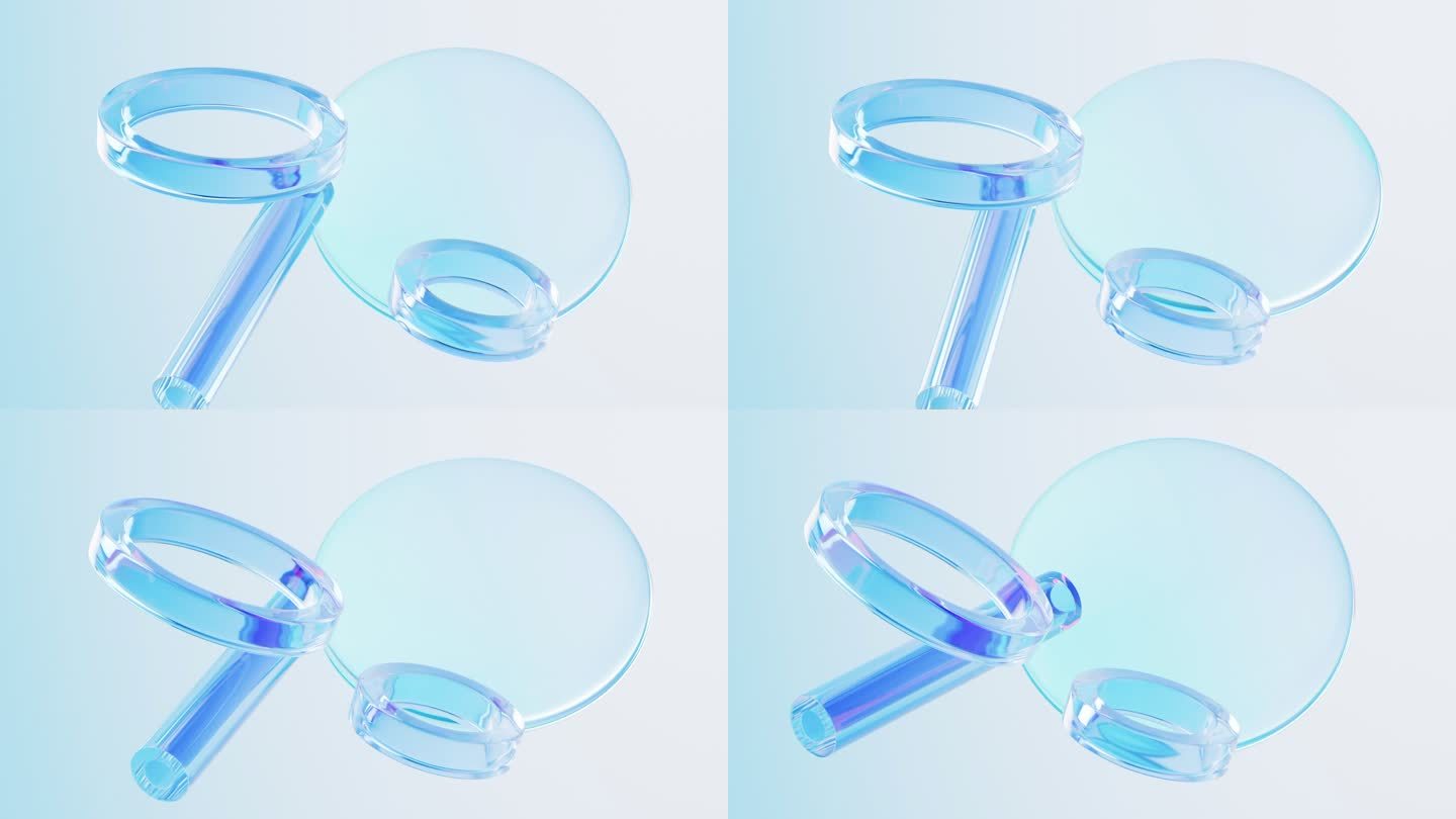 透明渐变玻璃背景3D渲染