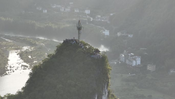 桂林山水漓江黄布倒影老寨山航拍7