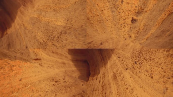 火星环境，山体呈铁锈色。岩石特写，旋转效果