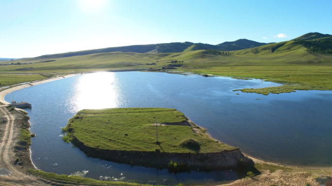 内蒙古大草原自然风光航拍