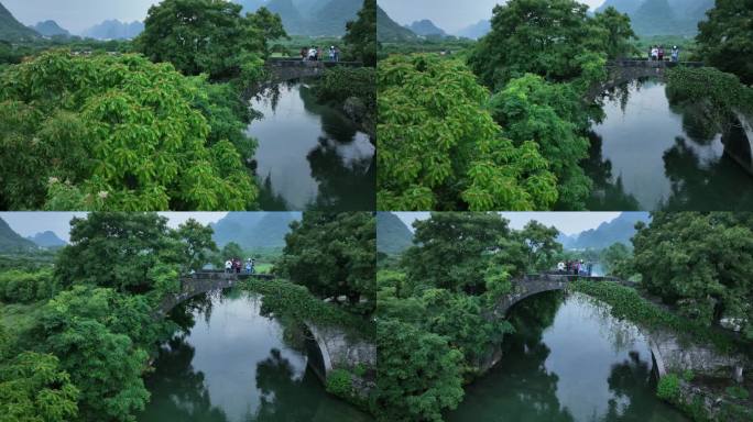 桂林山水遇龙河富里桥航拍5