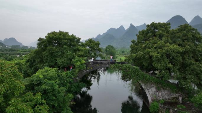 桂林山水遇龙河富里桥航拍8