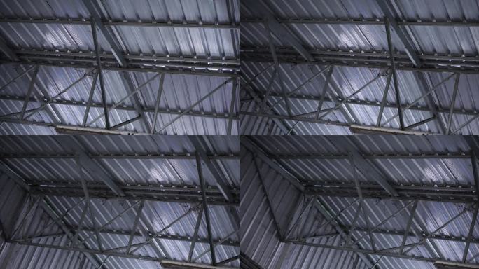 特写车库屋顶结构铝合金结构搭建