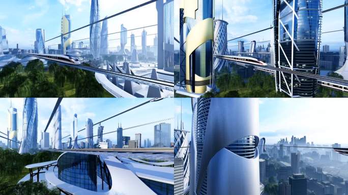 4k科幻科技高铁未来之城合集