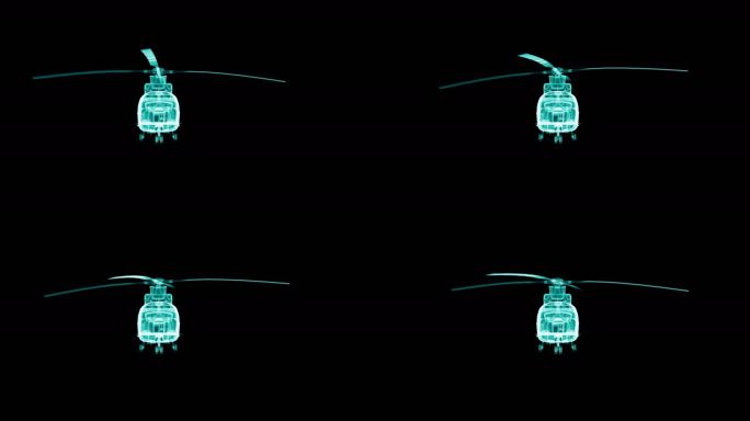 直升机粒子04全息飞机 三维飞机