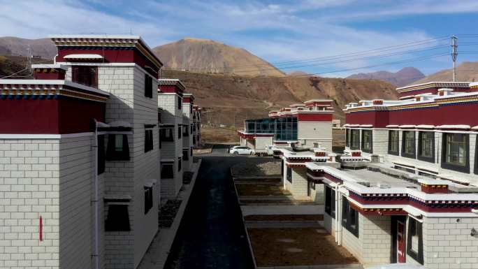 西藏索县县城新建居民集中居住区别墅区航拍