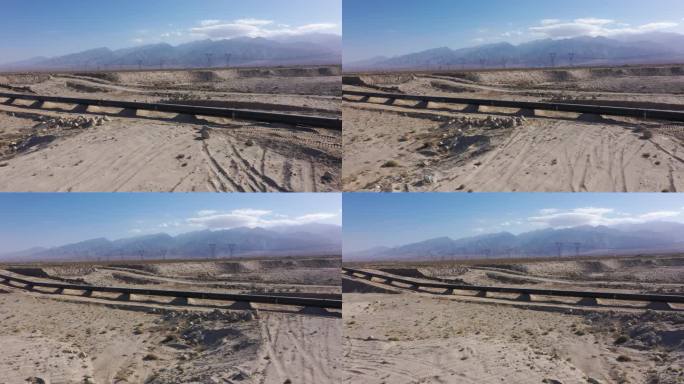 戈壁山地在建天然气管道