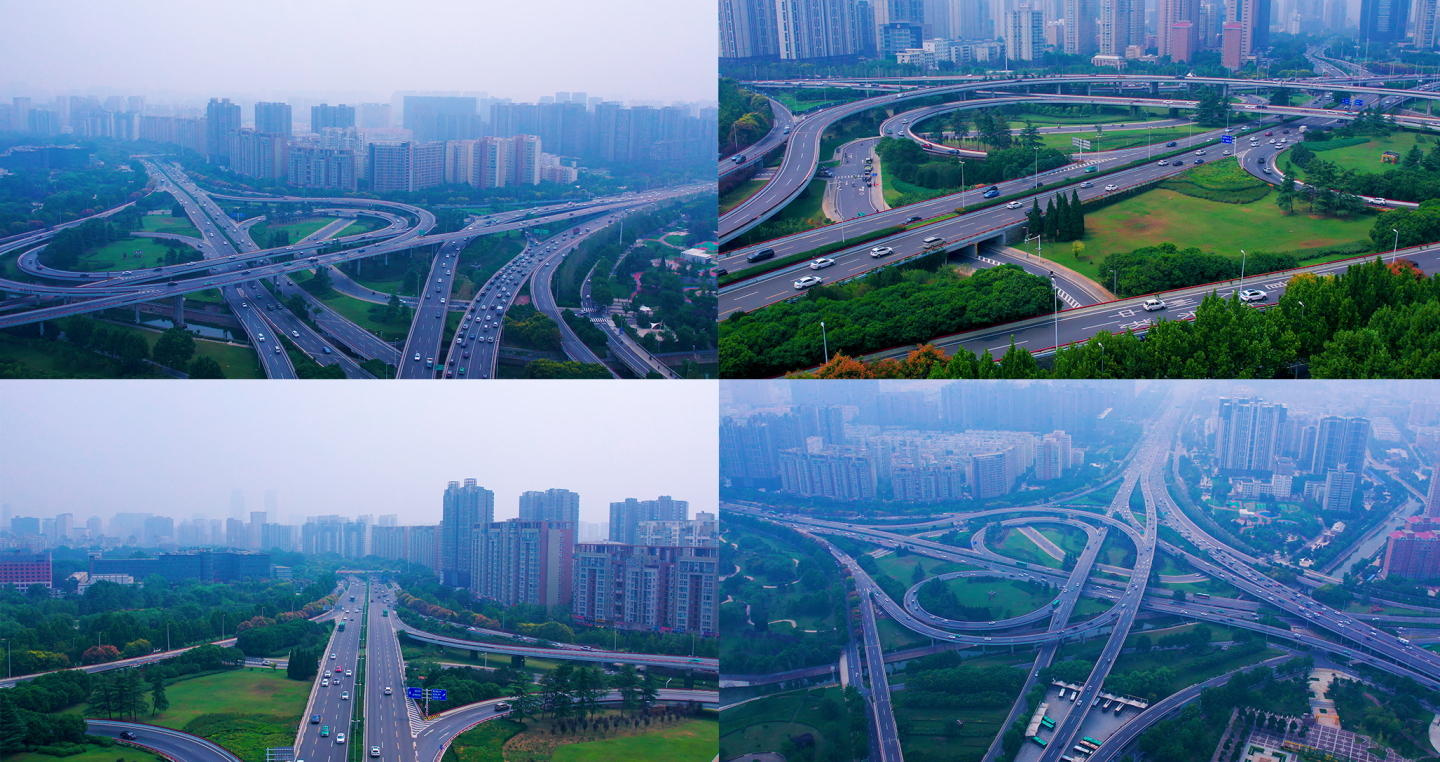 郑州城市高架立交 中州大道 金水路 航拍