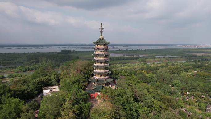 江苏镇江焦山5A景区航拍 (3)