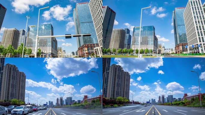 【原创4K】城市建筑蓝天白云延时摄影